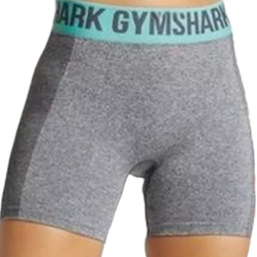 Gymshark Flex Athletic Shorts Heathered Grey and Blue Womens I Size: Small
